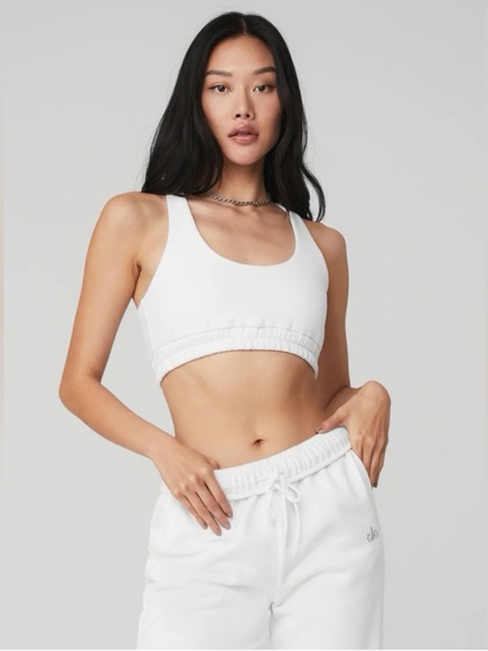 ALO Yoga Sweatshirt Bra in White